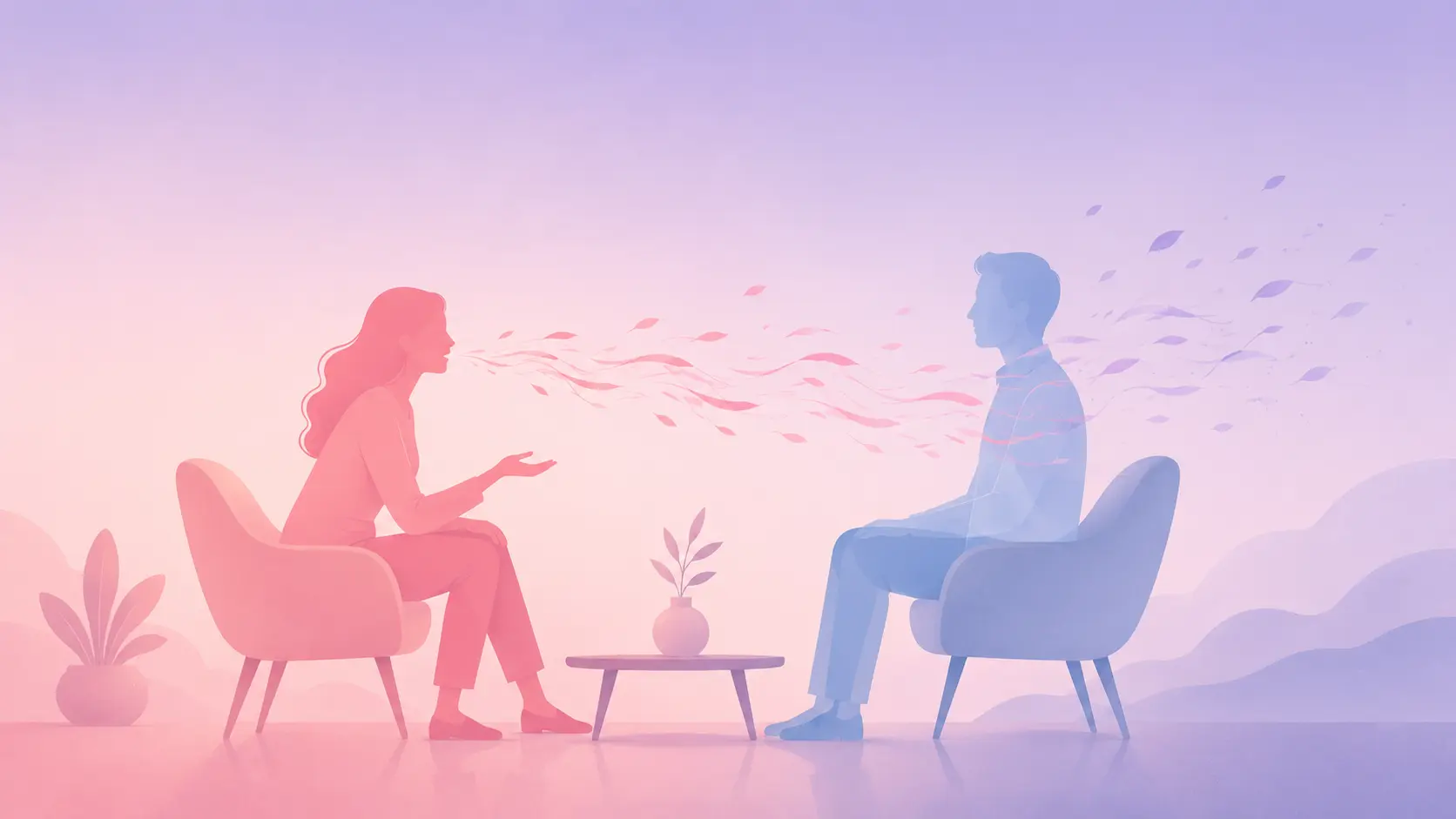 Symbolic illustration representing a partner who has stopped truly listening