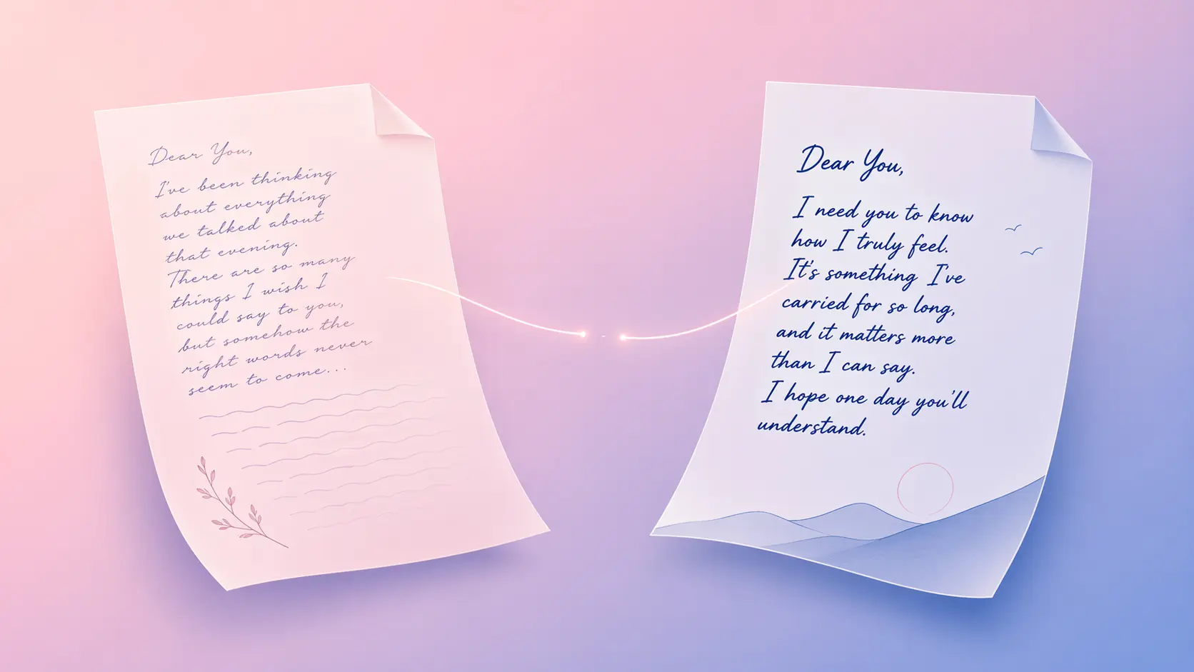 Symbolic illustration representing the gap between spoken love and unshown love