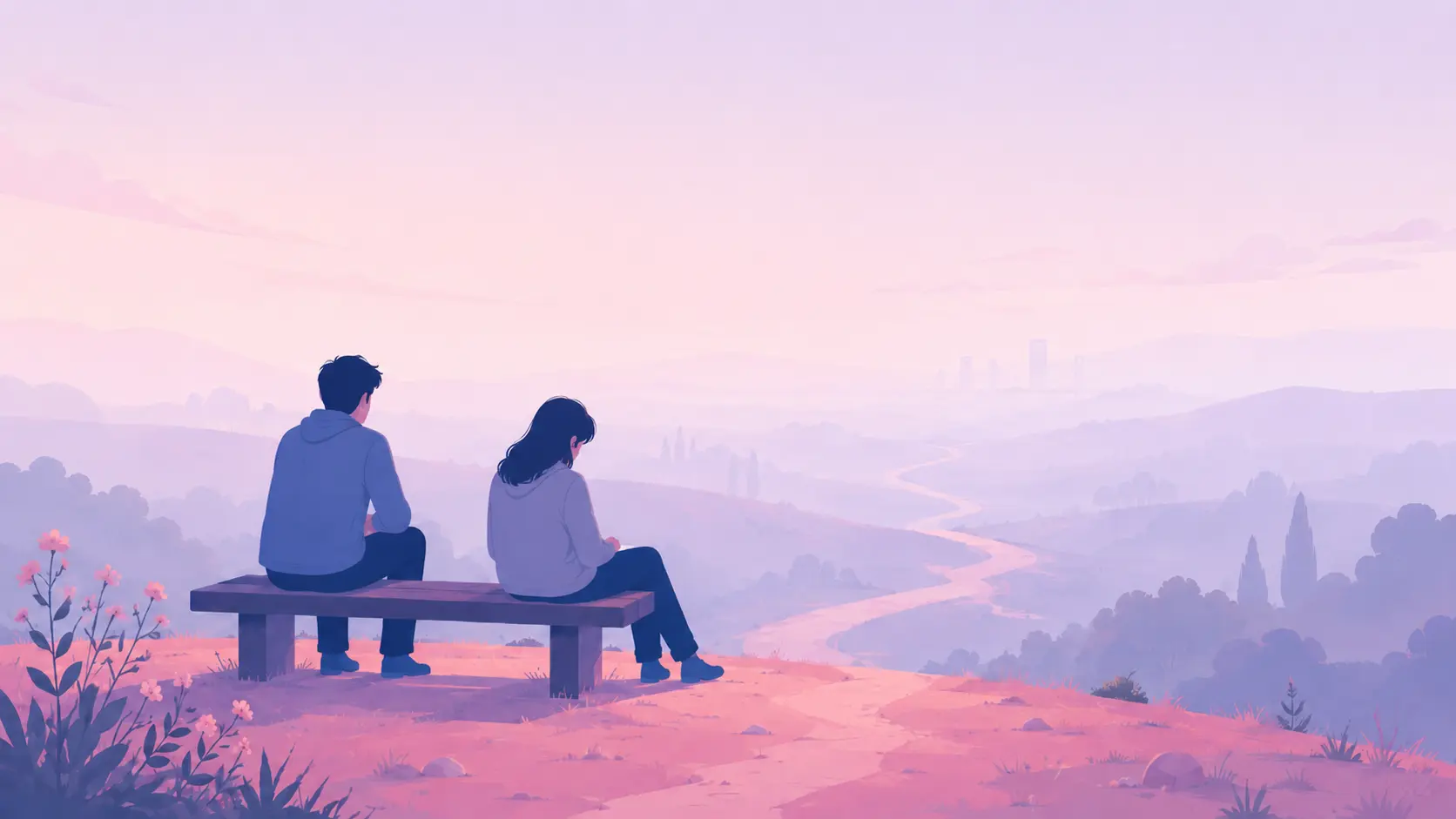 Symbolic illustration representing avoidance of future-talk in a relationship