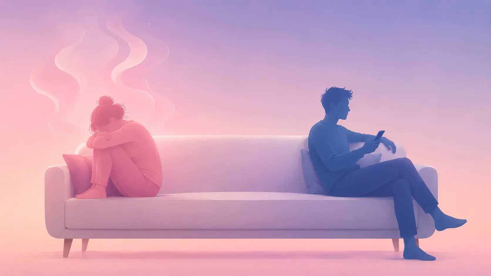 Symbolic illustration representing a partner who fails to comfort during emotional distress