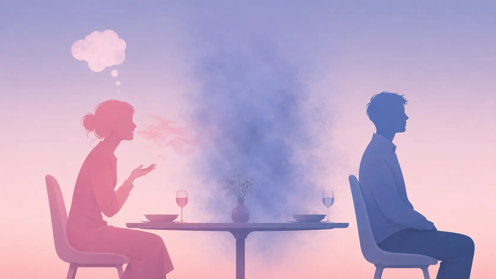 Symbolic illustration representing the silent treatment in a relationship