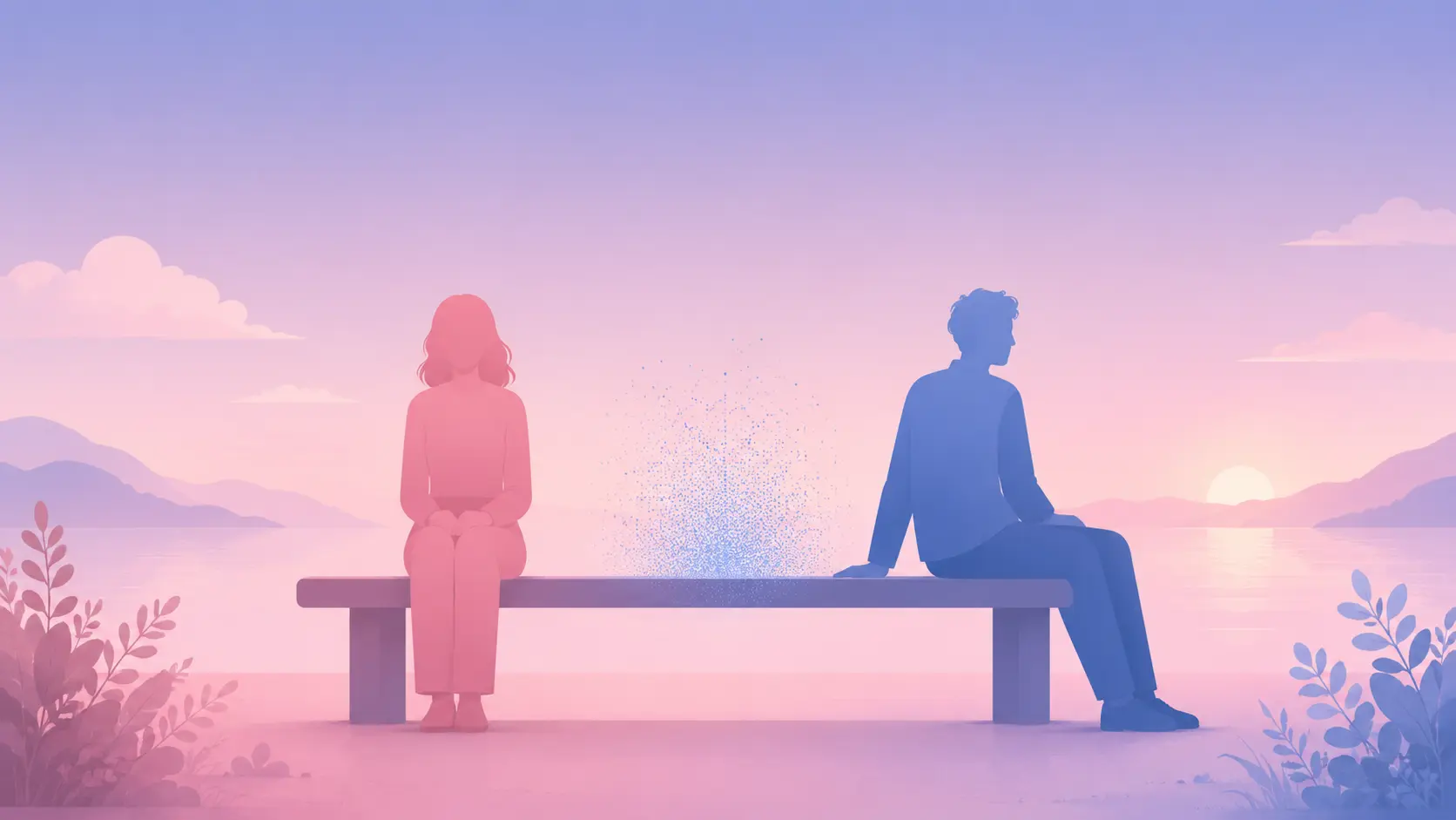 Symbolic illustration representing a partner asking for space in a relationship